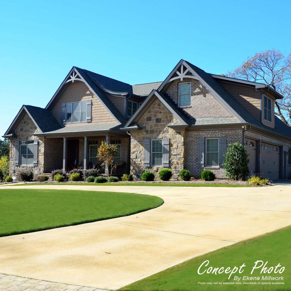 Ekena Millwork 11 1/4"W x 48"H Timberthane Faux Rustic Two Board Spaced Board-n-Batten Faux Wood Shutters w/Z-Board, Rough Cedar (Per Pair)