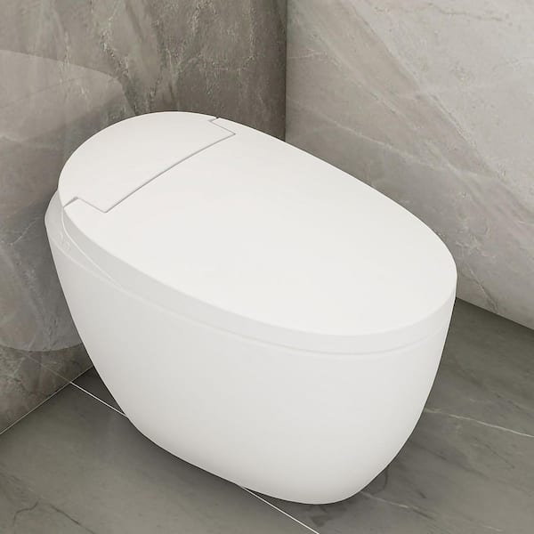 Elongated Smart Bidet Toilet 1.28 GPF in White with Heated Seat, Deodorizing, and Soft Close