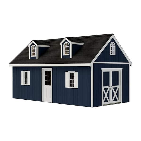 Planner's Paradise 12 ft. x 20 ft. Wood Shed Kit with Sliding Doors, Loft and Stylish Dormer Kit (240 sq. ft.)
