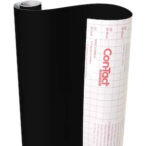Creative Covering 18 in. x 50 ft. Solid Black Self-Adhesive Vinyl Drawer and Shelf Liner