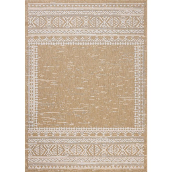 Easton Ivory / Wheat 2 ft. 3 in. x 3 ft. 9 in. Indoor/Outdoor Accent Rug
