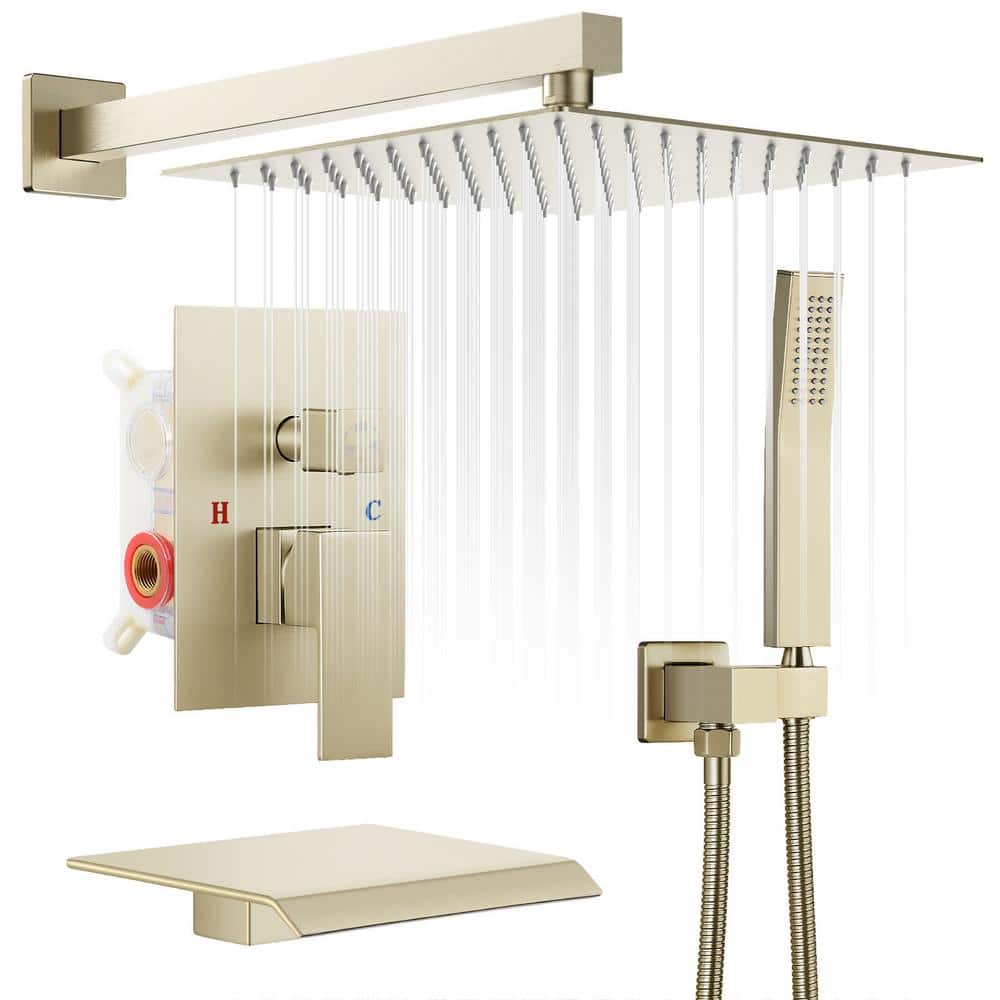 Single Handle 3-Spray Shower Faucet 2.2 GPM with Pressure Balance and Water