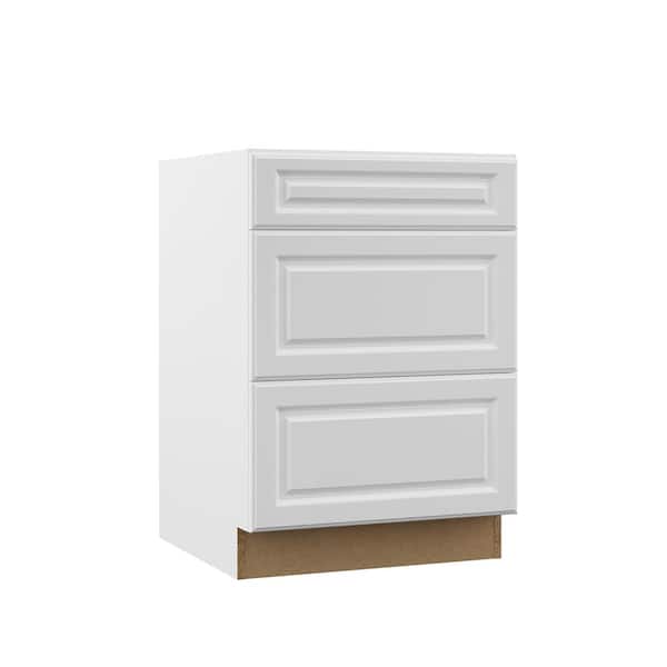 Hampton Bay Designer Series Elgin Assembled 24x34.5x21 in. Bathroom Vanity Drawer Base Cabinet in White