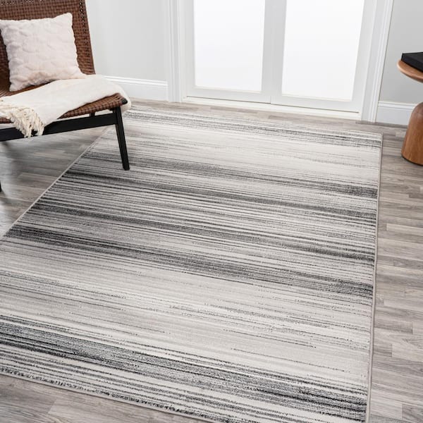 JONATHAN Y Austin Gray/Black 8 ft. x 10 ft. Gradient Striped Area Rug