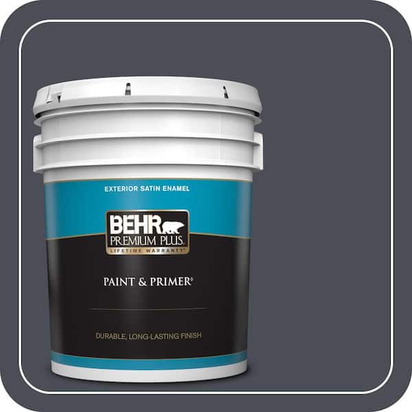 BEHR PREMIUM PLUS 5 gal. #PPU15-20 Poppy Seed Satin Enamel Exterior Paint & Primer