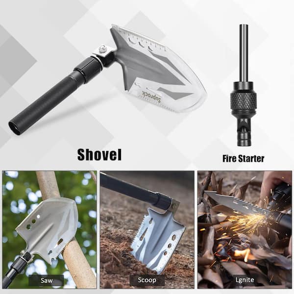 shovel④ OGETFUUR Military-Grade Garden Shovel, High Carbon Steel