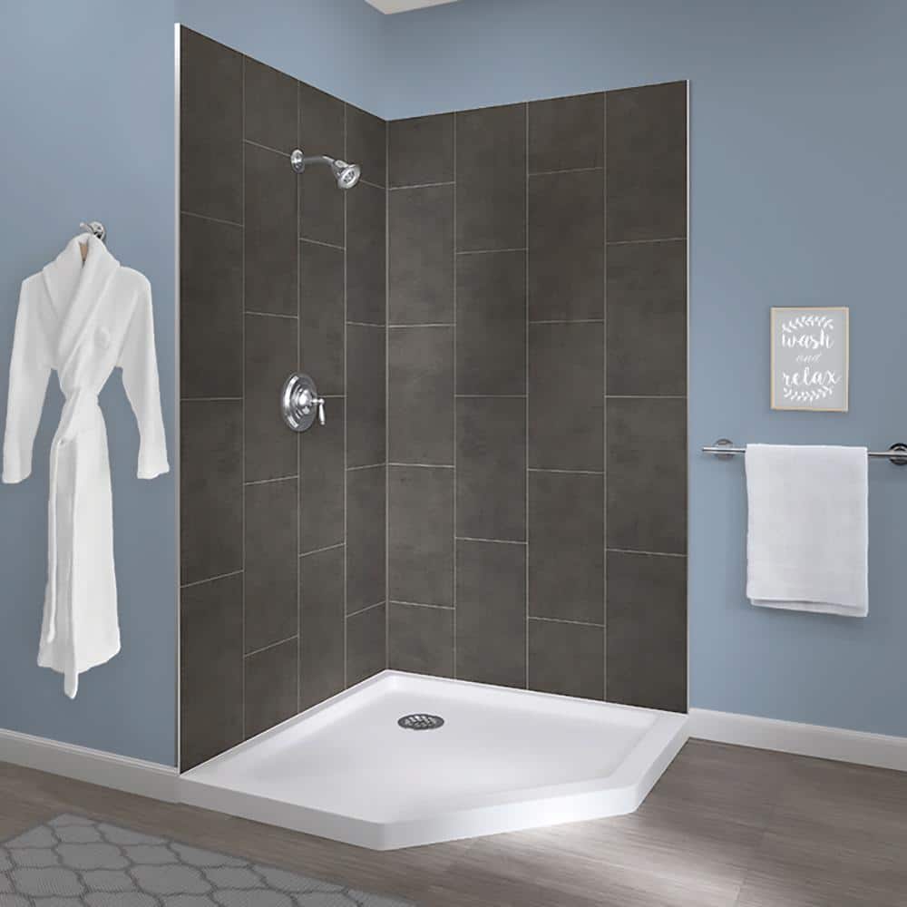 36'' White Acrylic Neo-Angle Shower Base with Center Drain