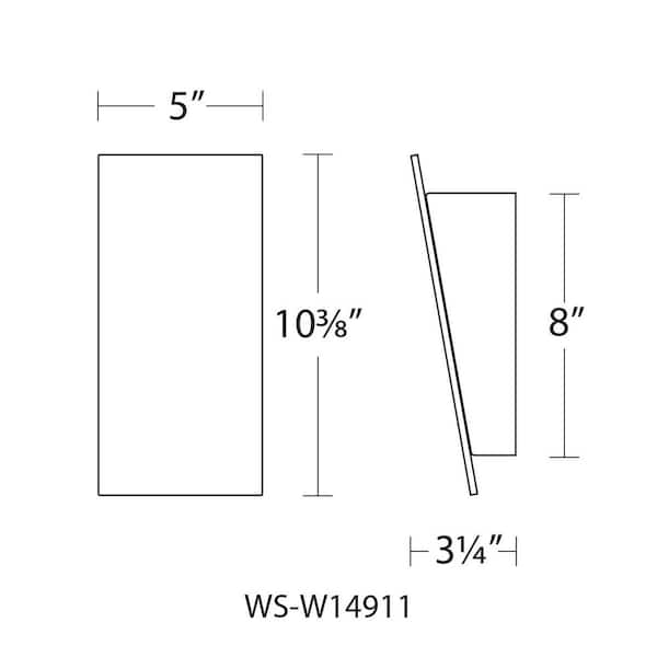Slant 11 in. Black Integrated LED Outdoor Wall Sconce, 3000K