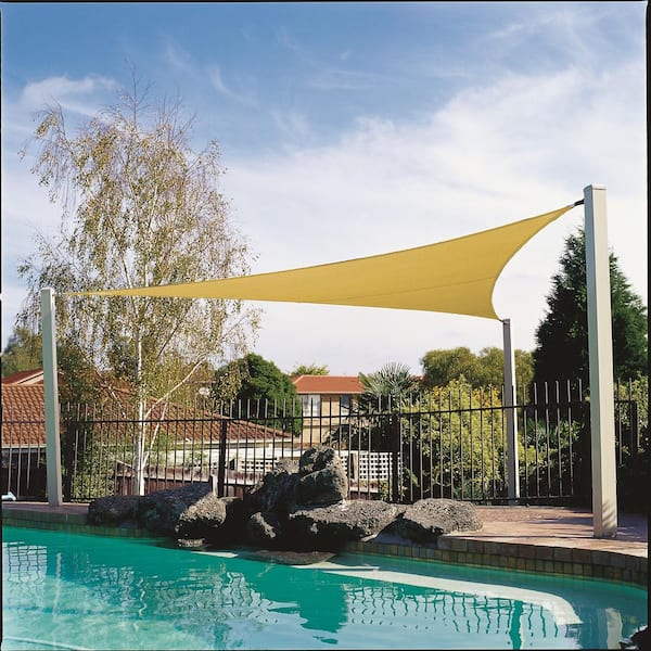 Coolaroo Coolhaven 15 ft. x 12 ft. x 9 ft. Right Triangle Sahara Shade Sail with Kit