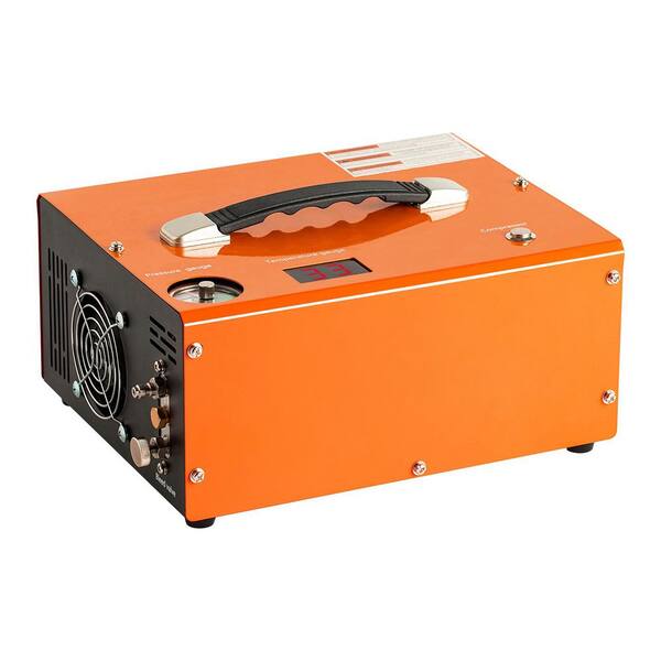 PCP Air Rifle Pump 0.4 Gal. 4500 PSI Portable Electric Pancake Air Compressor 110/220-Volt AC with Built-in Adapter&Fan