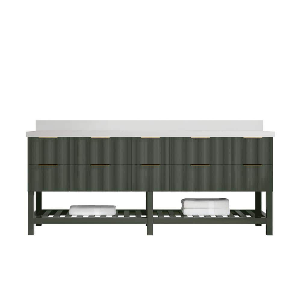 Willow Collections Catalina 84 in. Double Sink Freestanding Pewter ...