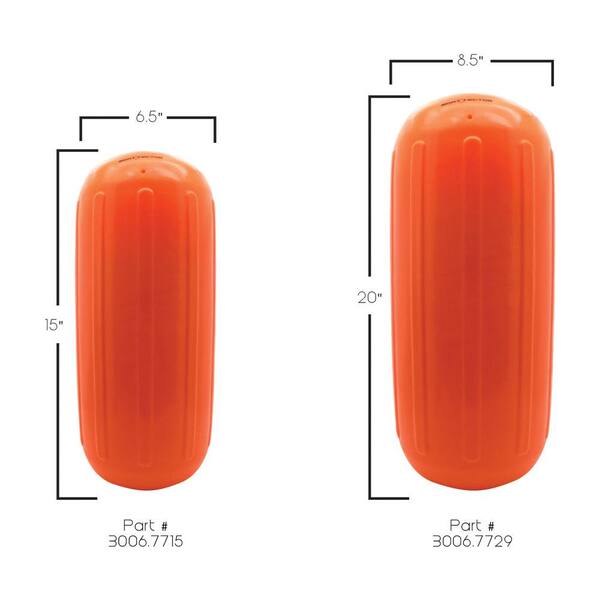 Neon Orange Extreme Max 3006.7715 BoatTector HTM Inflatable Fender-6.5 x 15 Neon Orange Extreme Max 3006.7715 BoatTector HTM Inflatable Fender-6.5 x 15