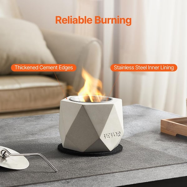SKYSHALO Tabletop Fire Pit Bowl, Concrete Tabletop Fireplace, Portable Rubbing Alcohol Burner Smores Maker, For Patio Balcony Zmshkhntqhsygzqrjv0 250318