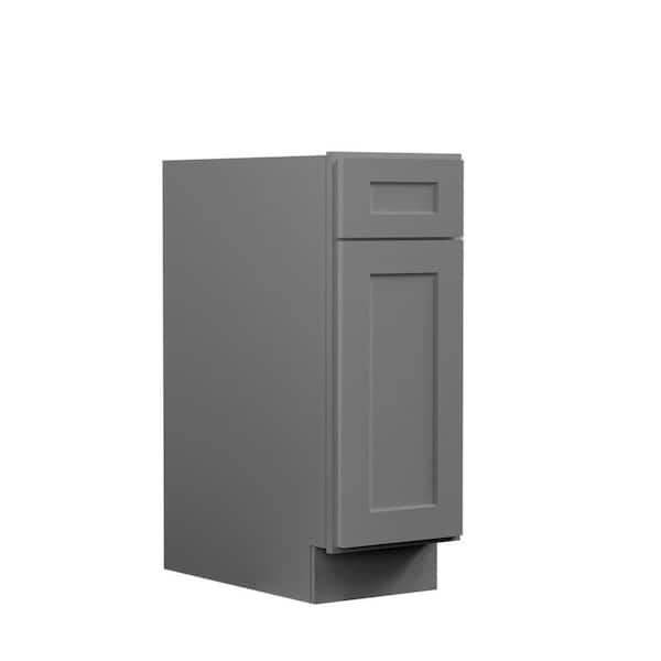 Hausvita 12 in. W x 24 in. D x 34.5 in. H Ready to Assemble Plywood Base Kitchen Cabinet in Shaker Grey