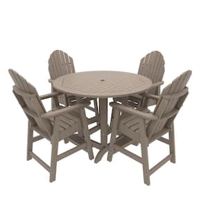 The Sequoia Professional Commercial Grade 5-Piece Muskoka Adirondack Dining Set in Counter Height with 48 in. Table