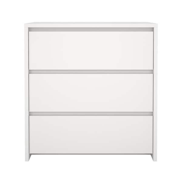 Tvilum Next White 3-Drawer 31.54 in. W Chest of Drawers 503214949