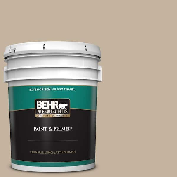 BEHR PREMIUM PLUS 5 gal. #ECC-20-1 Canyon View Semi-Gloss Enamel Exterior Paint & Primer