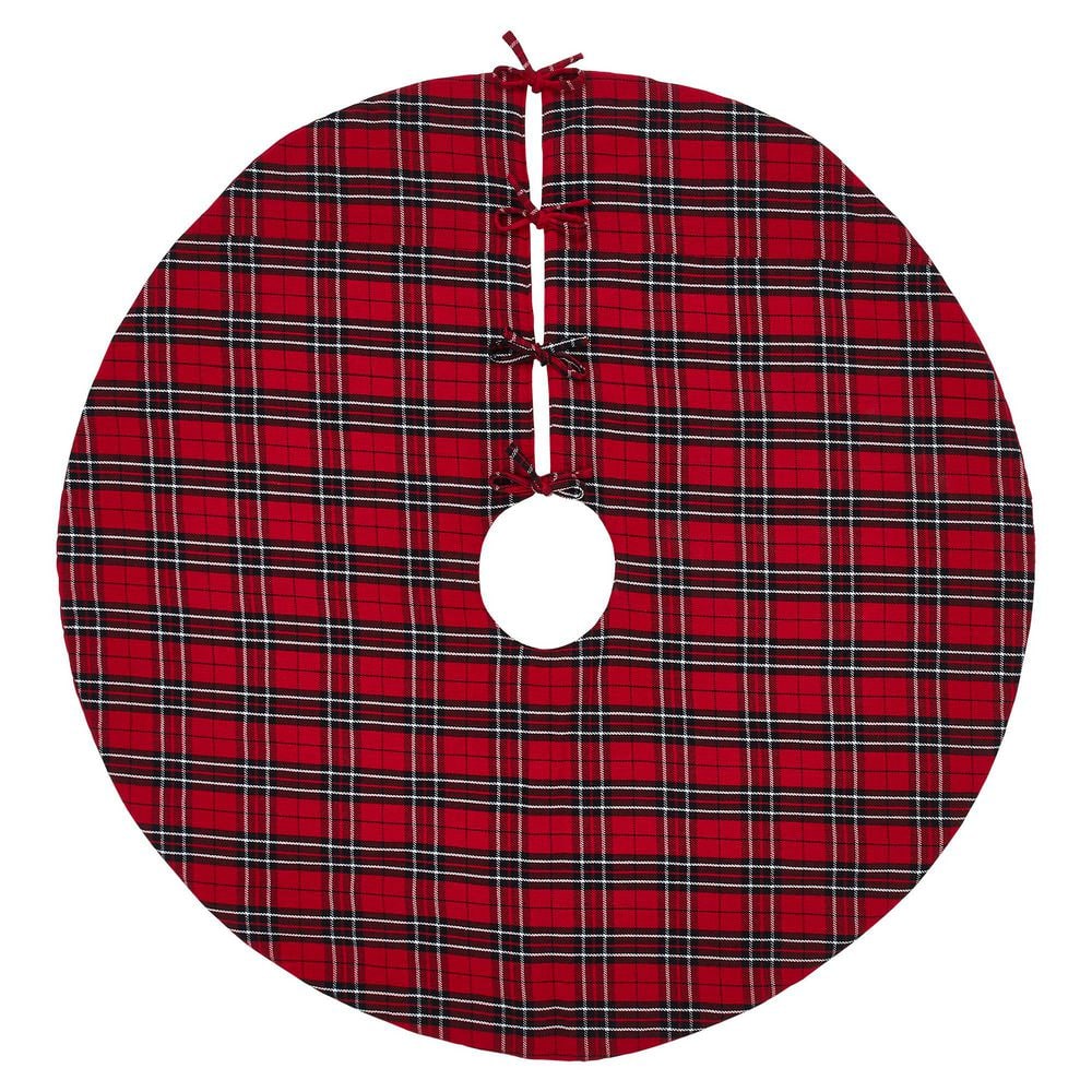 48 in. Red Tartan Plaid Polyester Christmas Tree Skirt price history on PriceWatchPro