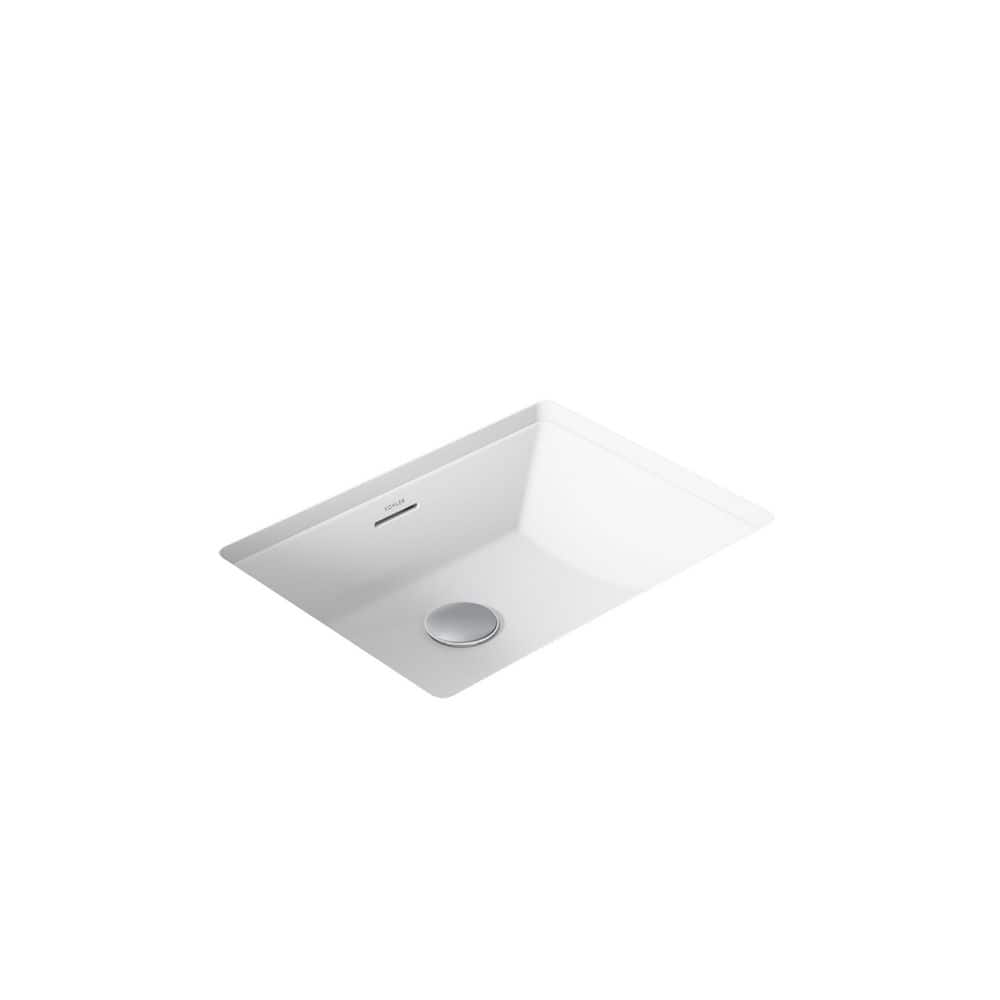 KOHLER Brazn 21 in. Rectangle Undermount Bathroom Sink in White