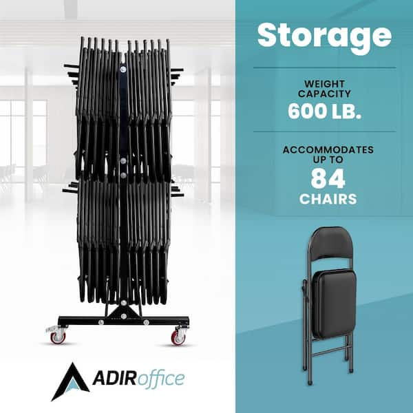 600 lbs. Capacity 2-Tier Steel Folding Chair Cart