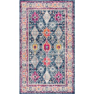 Savannah Navy 5 ft. 3 in. x 7 ft. 7 in. Traditional Area Rug
