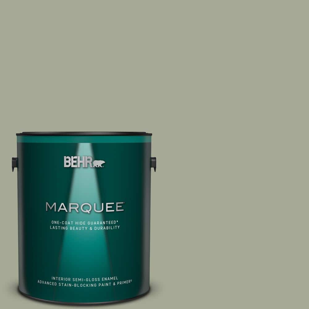 BEHR MARQUEE 1 gal. #PPU10-16 Simply Sage One-Coat Hide Semi-Gloss Enamel Interior Paint ...