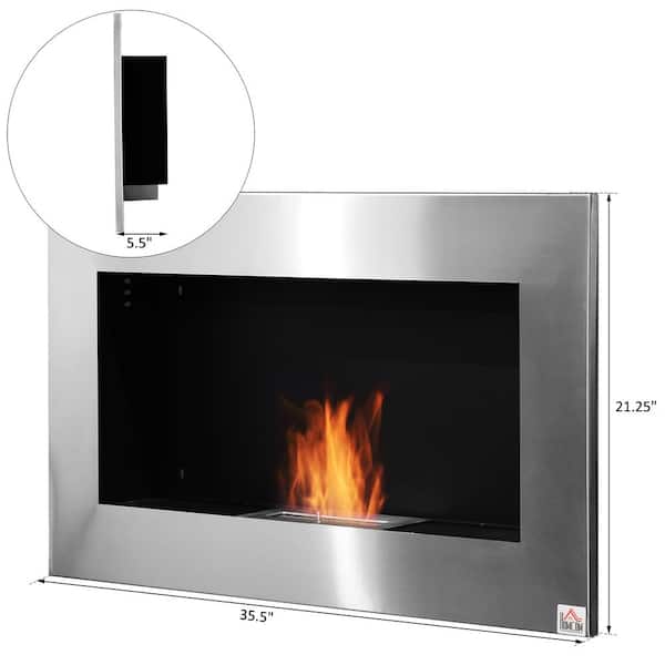 HOMCOM Wall Inserted Radiant Clean Burning Ethanol Furnace with Real Flames  820-158V01 - The Home Depot