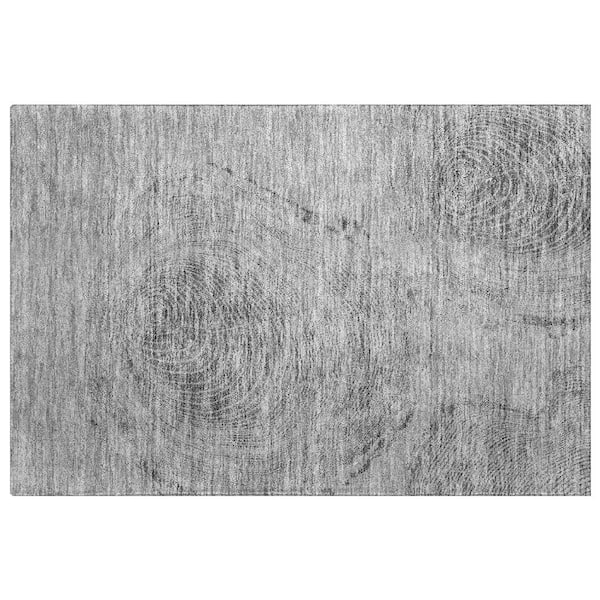 Dream Shag Premium Machine Washable Abstract ADS713 Gray 3 ft. x 4 ft. Area Rug