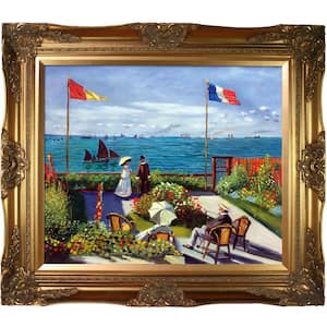 28 in. x 32 in. "The Terrace at St. Adresse" by Claude Monet Framed Oil Painting
