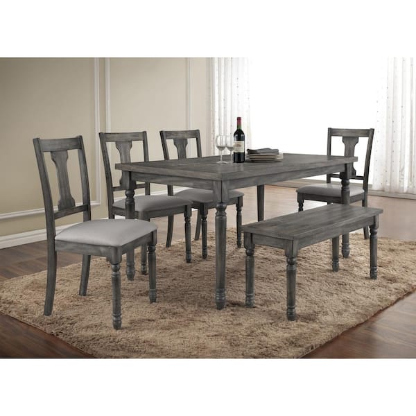 weathered grey dining set