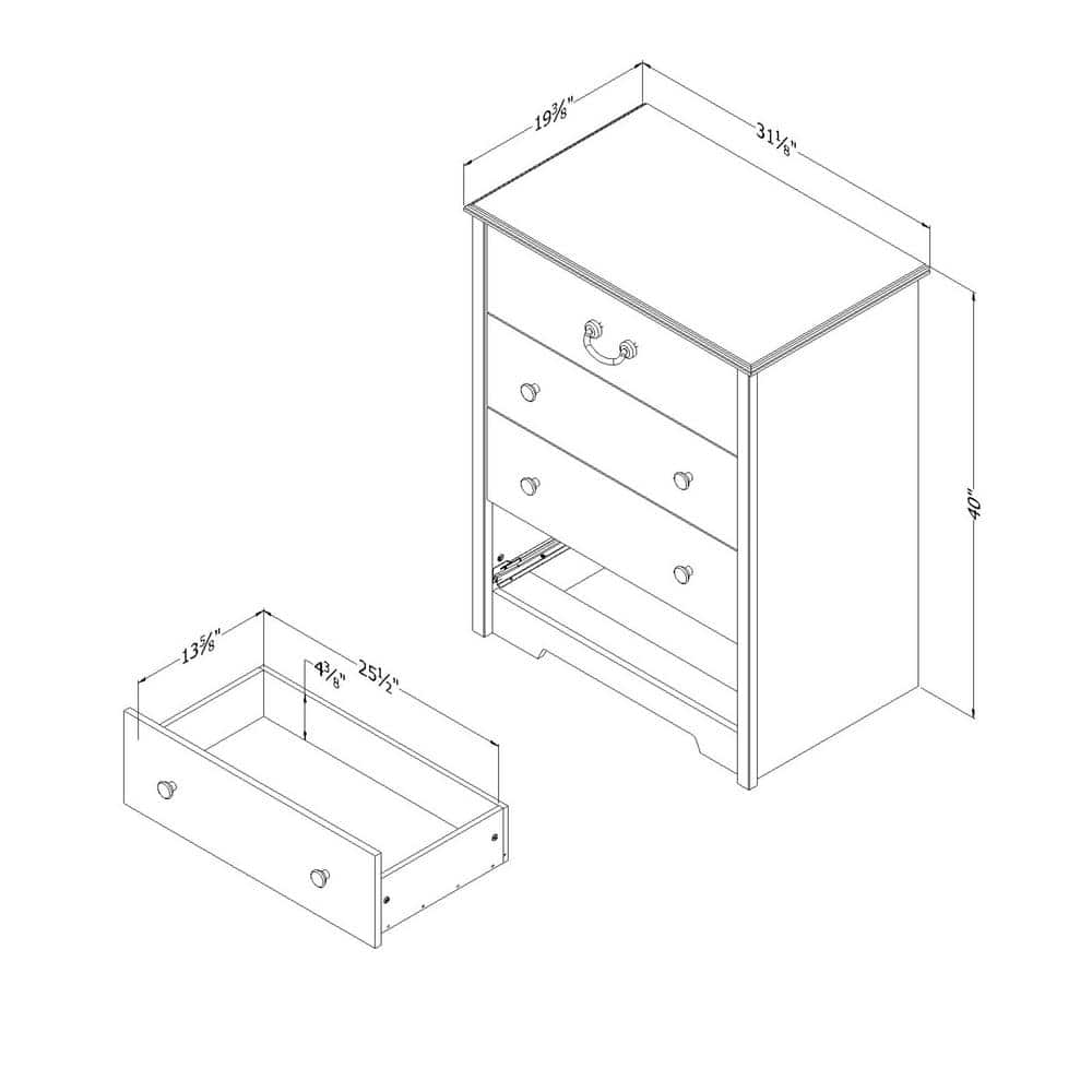 Coastal Blueberry 4-Drawer Nautical Dresser for Compact Spaces