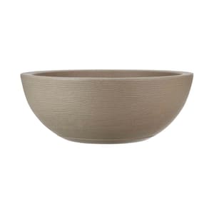 Amsterdan Large Beige Stone Effect Plastic Resin Indoor and Outdoor Planter Bowl