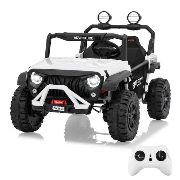 White Kids UTV 24V Ride On Car with Remote Control Battery Powered Electric Vehicle Ride On Toy for Boys Girls