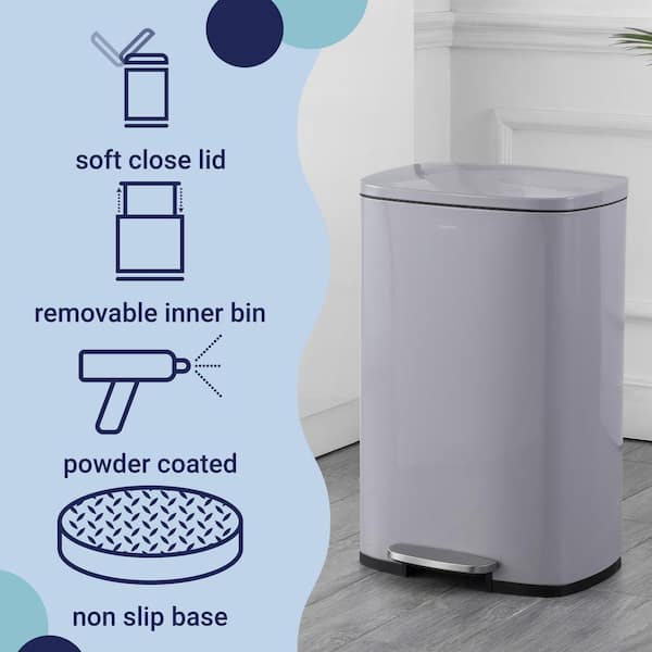 happimess Connor 13 Gal. Rose Gold Rectangular Trash Can with Soft-Close  Lid and Free Mini Trash Can HPM1006D - The Home Depot