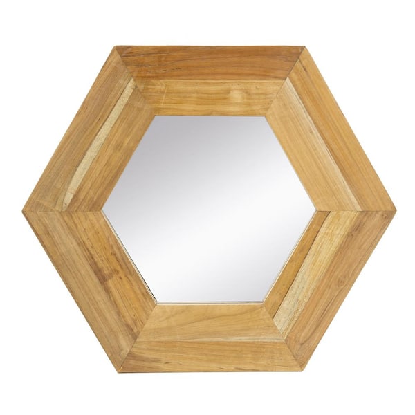 INNOBULE 18.5 in. W x 18.5 in. H Framed Natural Mirror