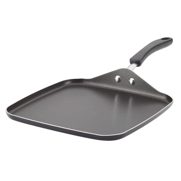 Farberware 11 in. Square Grill Pan and Griddle, Nonstick, Dishwasher Safe, Black