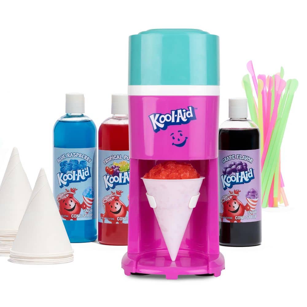 Kool-Aid Snow Cone Maker Party Kit, (3) 16oz Flavored Syrups, 20 Cones and Spoon Straws, Sharkleberry price history on PriceWatchPro