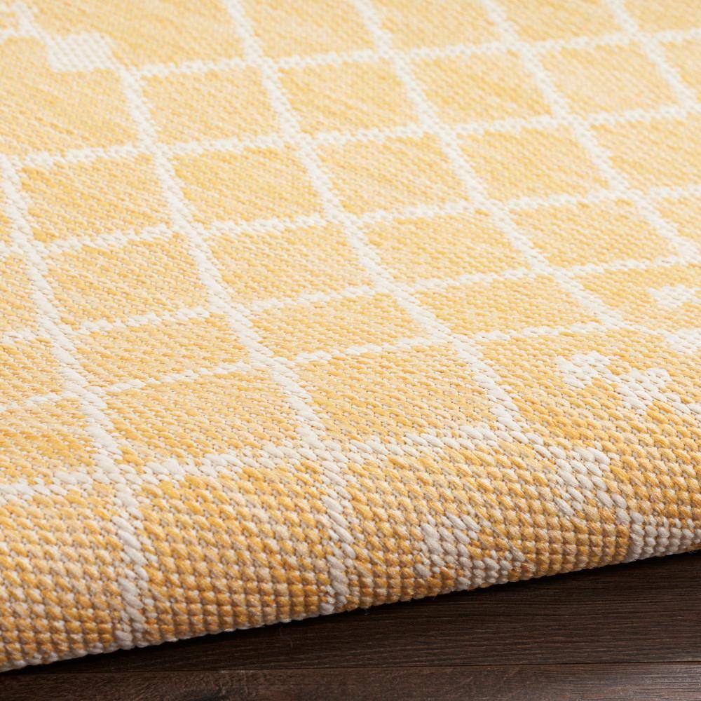 Yellow Moroccan Trellis Synthetic Flatweave Rug 4' x 6'