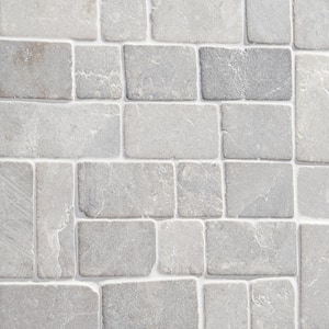Countryside Interlocking 11.81 in. x 11.81 in. Gray Floor and Wall Mosaic (0.97 sq. ft. / sheet)
