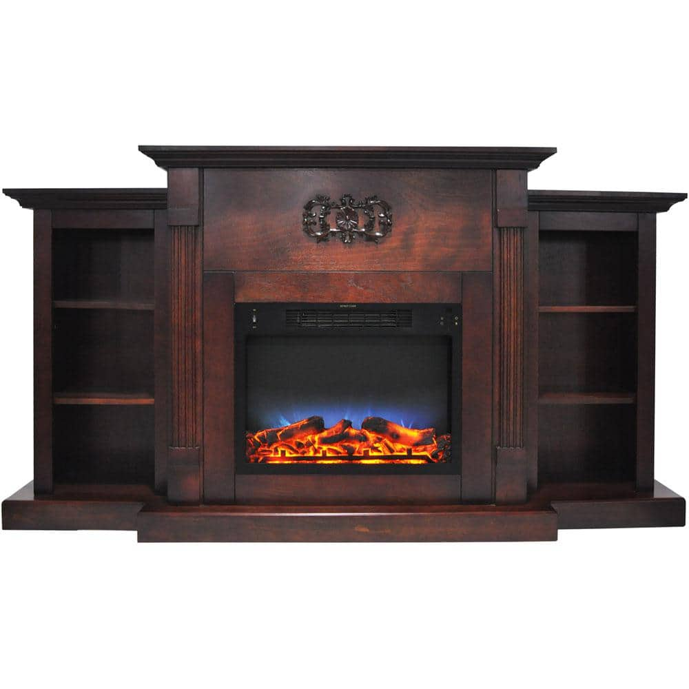 Hanover Classic 72 in. Electric Fireplace in Mahogany with Built-in ...