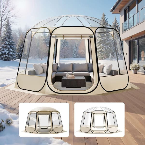 VEVOR Pop Up Bubble Tent 12x11.1ft Waterproof Uv-resistant Clear Dome Camping Tent With Windows 540 Panoramic View For 10-12 People