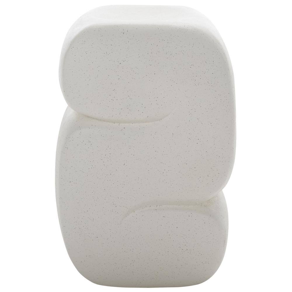 Marnie 18.5 in. White Round Concrete End Table