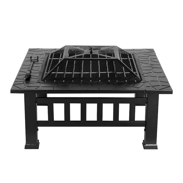 Casainc 46 In W X 18 H Outdoor, Square Metal Fire Pit