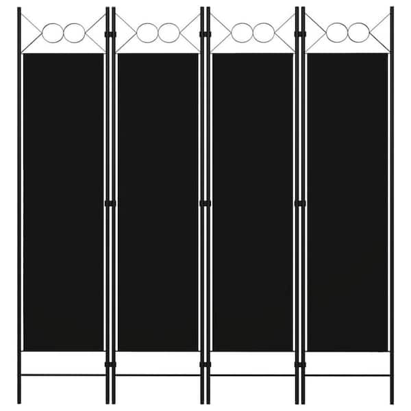 Dina 63 in. Black 4-Panel Screen Room Divider
