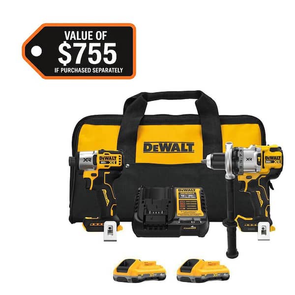 DEWALT 20V MAX Lithium-Ion Cordless 2-Tool Combo Kit with (2) 4.0 Ah Batteries, Charger and Kit Bag