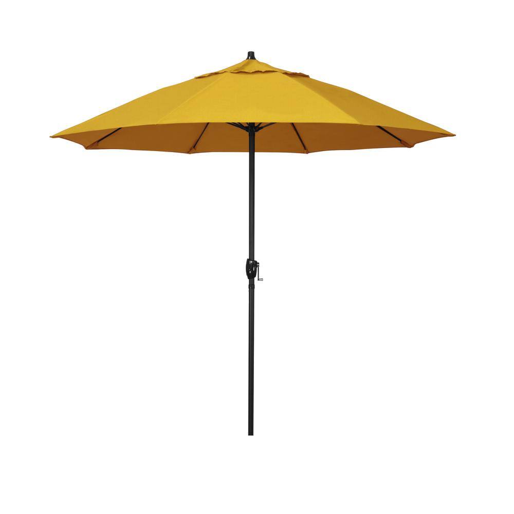 7.5 ft. Black Aluminum Market Patio Umbrella Fiberglass Ribs and Auto Tilt in Yellow Pacifica price history on PriceWatchPro
