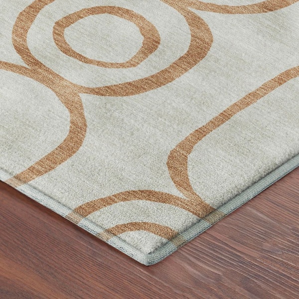 Mayfield Premium Machine Washable Abstract AMF2344 Copper 9 ft. x 12 ft. Area Rug
