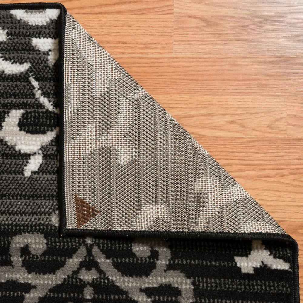 Gray and Black Synthetic Rectangular Area Rug 7'10" x 10'6"