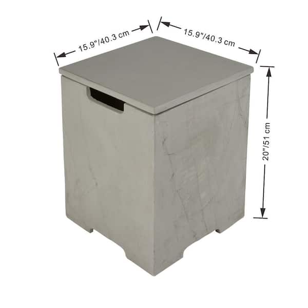 Elementi Plus 16 in. L x 16 in. W x 20 in. H Space Grey Concrete Propane Tank Cover with Removable Lid