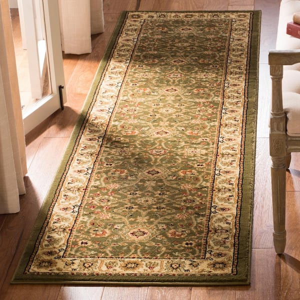 Lyndhurst 2 ft. x 18 ft. Sage/Ivory Floral Runner Rug